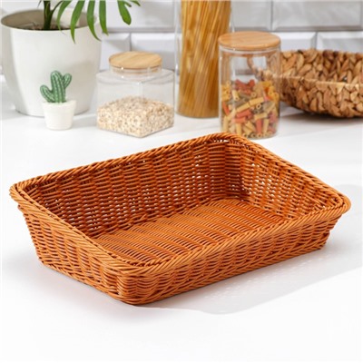 Корзина для продуктов Доляна, 39×26×10 см, цвет коричневый