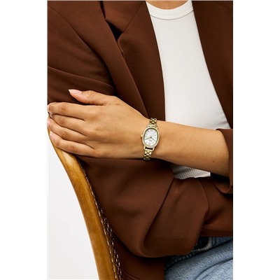 Reloj de cuarzo de acero - Dorado y blanco