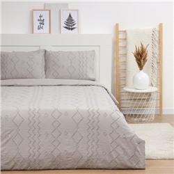 Постельное бельё LoveLife Tufting 1,5сп "Орнамент" 143*215см,150*230см,50*70см-2шт, цвет серый, 110 г/м2