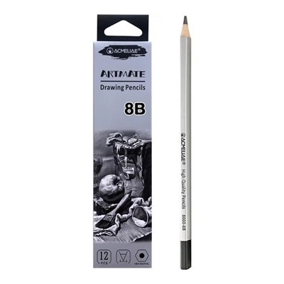 Карандаши чернографитные, набор, ACMELIAE 8B, 12 шт.
