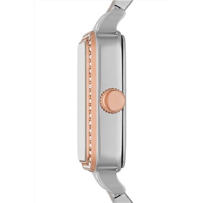 Reloj de cuarzo de acero Colleen - Plateado y rosa dorado