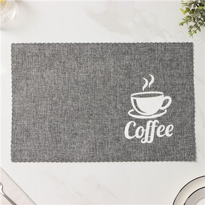 Салфетки сервировочные на стол Доляна Coffee, 4 шт, 44×29 см, серые