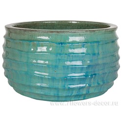 Кашпо керамика Nobilis Marco "Ocean blue Round", D49хH29 см