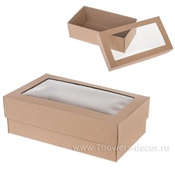 Коробка подарочная с окном (крафт), 12х20хН7 см