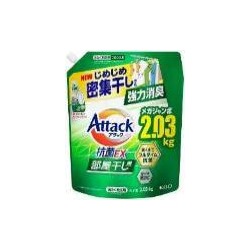 KAO Жидкое средство для стирки "Attack EX" (концентрат, для сушки белья в помещении) 2030 г, сменная упаковка с крышкой / 4