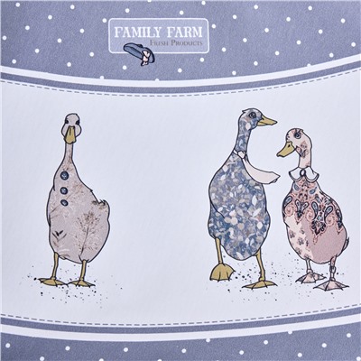 СКАТЕРТЬ КРУГЛАЯ "FAMILY FARM" 190 СМ , 100% ХЛОПОК,ТВИЛ, ПРОПИТКА, ГРАФИТ