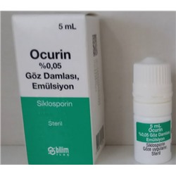 OCURIN % 0,05 GOZDAMLASI, EMULSIYON (5 ML) siklosporin -oftalmik