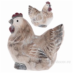 Фигура Курица, Петух (керамика), 21х12хН19,5 см, в асс.