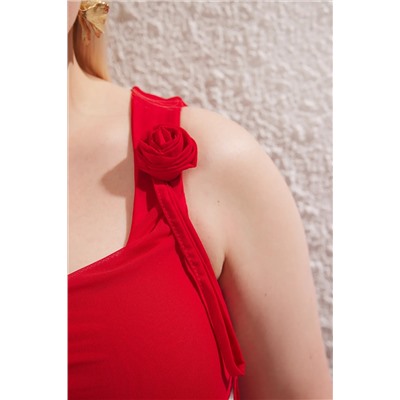 Красная вязание тюля Blought Blouse TBBSS25AF00092