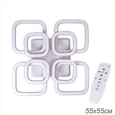 Стационарный светильник / LED-люстра потолочная. Цвет: белый (468W / 575*575*125)" / LED white yellow 3000K~6500K / K26027W/4 4 / уп 1