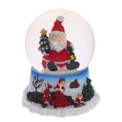 Фигурка декор в стекл шаре "Дед Мороз/Снеговик", D4,5 см, L5 W5 H6 см