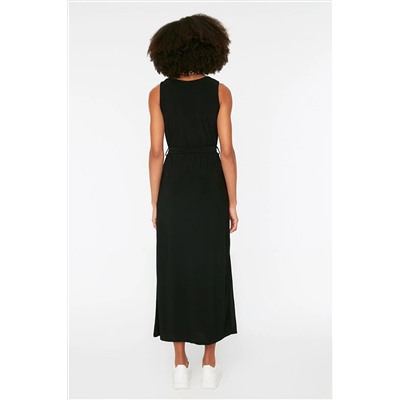 Эластичное вязаное платье миди с V-образным вырезом Black Tie TWOSS22EL2795