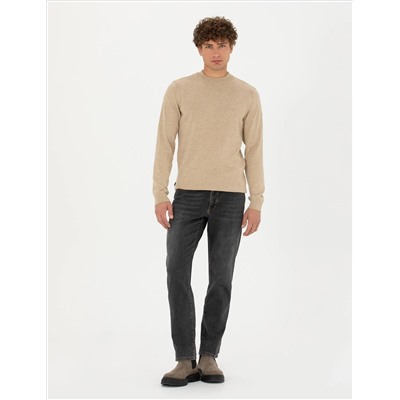 Стоун Melanj Slim Fit Half Fisherman воротник Основной вязаный свитер