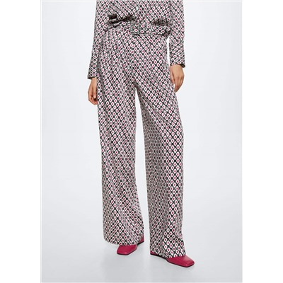 Pantalón palazzo estampado -  Mujer | MANGO OUTLET España