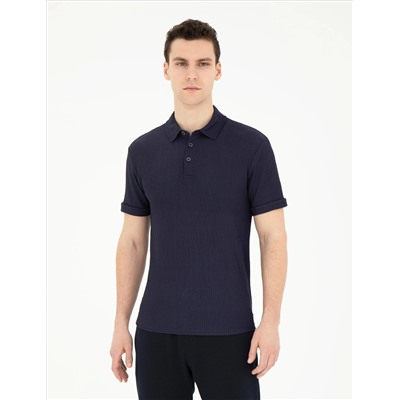 Темно -синий тонкий Fit T -For