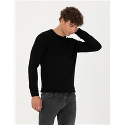 Black Slim Fit Bike Yaka Knitwear свитер