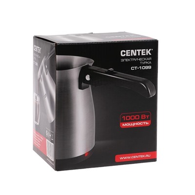 Турка электрическая Centek CT-1099 SS, 480 Вт, 0.5 л, серебристая