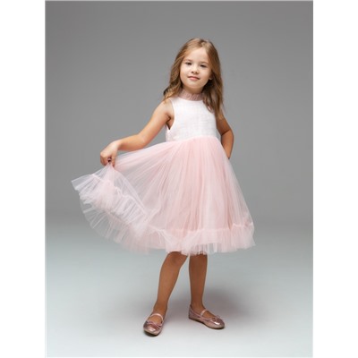 Платье нарядное детское MINAKU: PartyDress со стойкой цвет розовый, р-р 122