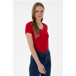 Женщина Red Basic T -Fish Surprise Discount в корзине