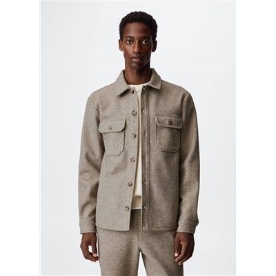 Sobrecamisa textura bolsillos -  Hombre | MANGO OUTLET España