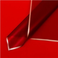Пленка для цветов "Бронзовая полоса", бордо, 57x57см ±5% см
