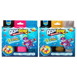 Набор для изготовления фигурок из цветного геля Aqua Slime золото-серебро/розовый-синий