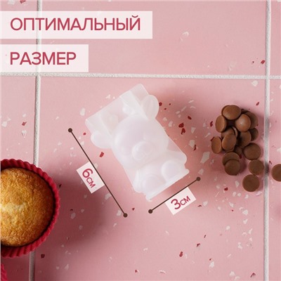 Молд для заливки «Оленёнок», силикон, 6×3×6 см, прозрачный