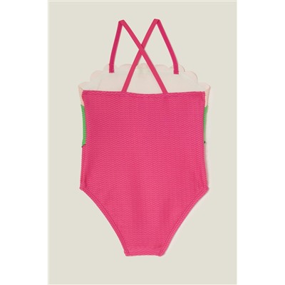 Angels By Accessorize Girls Pink Colourblock Swimsuit