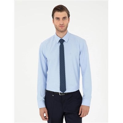 Blue Slim Fit Basic рубашка основная рубашка