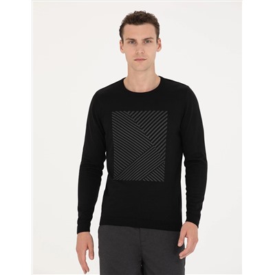 Black Slim Fit Bike Yaka Knitwear свитер