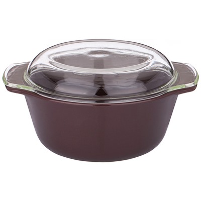 ФОРМА ДЛЯ ЗАПЕКАНИЯ СО СТЕКЛЯННОЙ ЖАРОПРОЧНОЙ КРЫШКОЙ AGNESS 28*23*13,4СМ 2,5Л КОРИЧНЕВАЯ (КОР=6ШТ.)