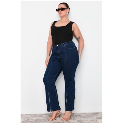 Синяя высокая талия Totes Totes Zipper Flare Jeans TBBAW23CJ00041