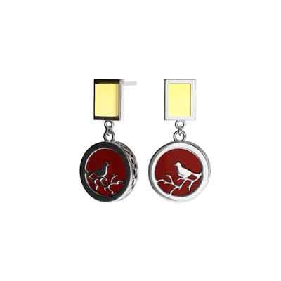 Серебряные серьги с янтарём E9009-1RO