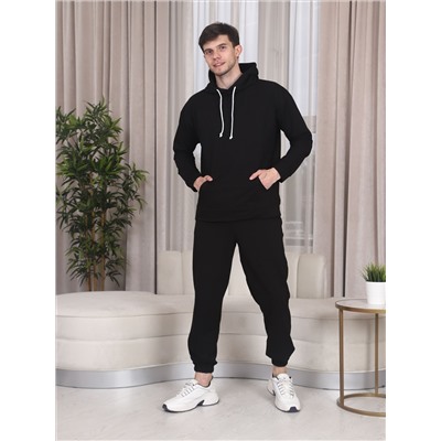 Мужской костюм из футера 2х-нитка М-858 / Черный