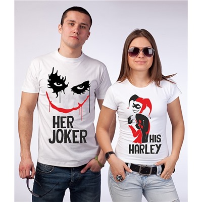 Парные футболки "Her Joker, His Harley"