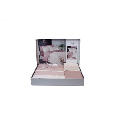 Постельное белье КАРВЕН сатин Де Люкс N045 Serenity Ivory/pudra