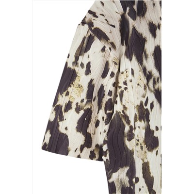 Multi -Color Animal Catterned Pilicis вязание блузки большого размера TBBSS25AF00084