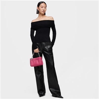 Bolso bandolera - cuero - fucsia