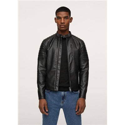 Cazadora biker efecto piel -  Hombre | MANGO OUTLET España