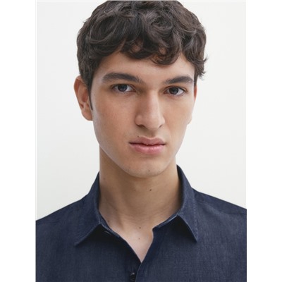 Camisa denim 100% algodón slim fit