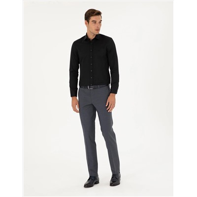 Black Slim Fit рубашка с длинным рукавом Amelor
