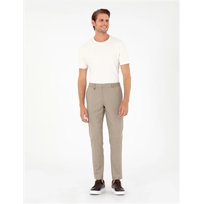 Светло -коричневый бывший. Тканевые штаны Slim Fit