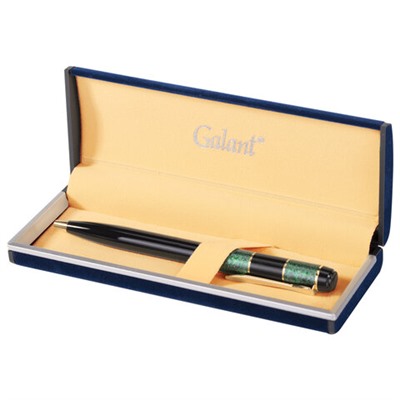 Ручка подарочная шариковая GALANT "Granit Green", корпус черный с темно-зеленым, золотистые детали, пишущий узел 0,7 мм, синяя, 140393
