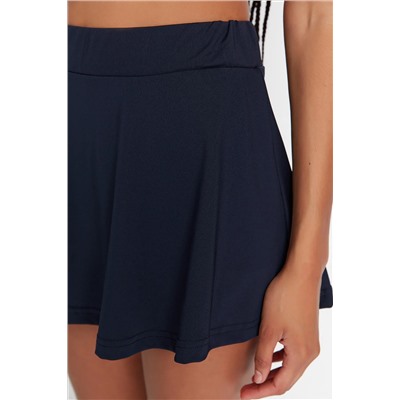 Navy Blue 2 Layer Shorts Теннисные вязание спортивные шорты юбка Twoss22sr00067