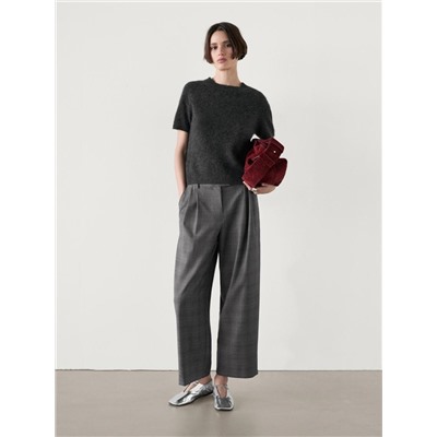 Pantalón cuadros straight doble pinza