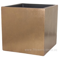 Кашпо полистоун Nobilis Marco "Pa-brass Cube", 50х50хH50 см с тех.горшком