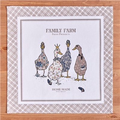 НАБОР САЛФЕТОК ИЗ 2-Х ШТ "FAMILY FARM" 40Х40СМ, ТВИЛ, КЛЕТКА