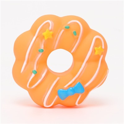 Игрушка пищащая "Пончик" для собак, 8,5 см, оранжевая