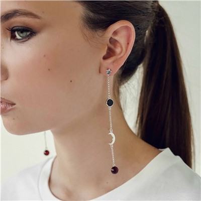 Серебряные серьги с янтарём E10011RV