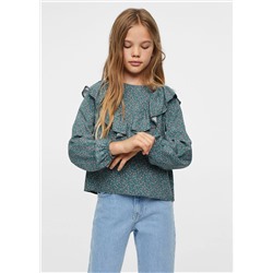 Camiseta volante estampado floral -  Niña | MANGO OUTLET España